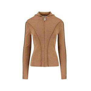 Victoria Beckham Logo Zip Sweater Brown - NWT